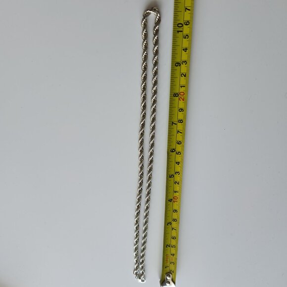 Vintage 90s silver rope chain necklace ✦ 21 inch ✦ nicely made & non-tarnishing - Picture 7 of 10